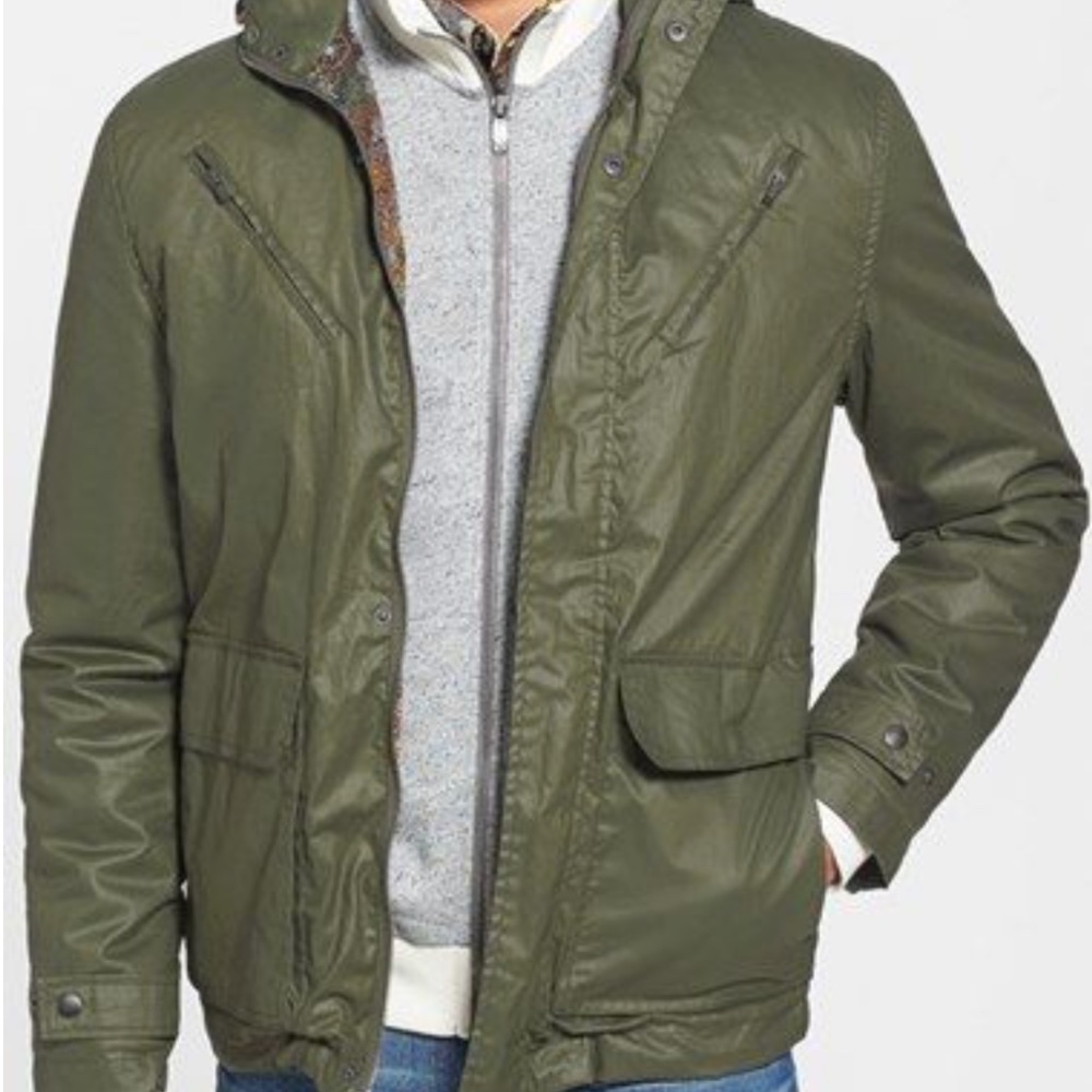 Original Penguin Coated Hooded Field Jacket green